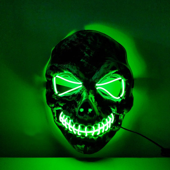 Maschera teschio LED Verde